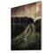 Designart - Muddy Road Under Full Moon - Modern Print on Natural Pine Wood